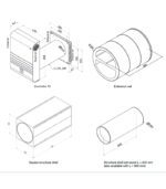 Mini rekuperatorius Zehnder ComfoAir 70 matmenys